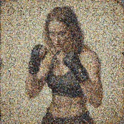 painting of Jessica Biel by Simon Bisley, looking shredded from working out, fists wrapped like a fighter, in the style of HR Giger, insane detail, in the style of Da Vinci, old weathered paper, 8k, runes and glyphs carved into the background