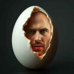 an egg with the face of edward norton, concept art by greg rutkowski, artgerm and ruan jia