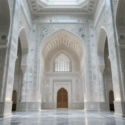 ! dream interior of a massive iwan with intricate muqarnas made of glowing obsidian and white marble, detailed, incredible, remarkable, volumetric lighting, cinematic lighting