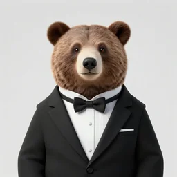 a bear wearing a tuxedo, perfect details