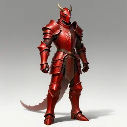 Beautiful, Red Draconic-Plate, Full-Body Armor, rpg, digital art, skyrim, trending on ArtStation