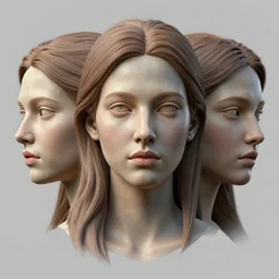 3 d face portrait of a goddess by david b. mattingly, alena aenami, octane render
