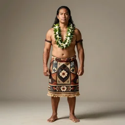 jason momoa wearing traditional hawaiian clothes, front view, symetrical, full body, neutral background, intricate, sharp focus, illustration, aleksi briclot, rossbach, anna dittmann, rutkowski, mucha