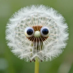 the dandelion plant with the big cute eyes looks so cute. detailed digital art by greg rutkowski, thomas kinkade and keith parkinson, artstation, cgsociety, 8 k, hd