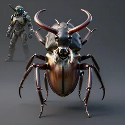 frontal view. bifurcated jaw. tiger beetle artstation greg rutkowski, octane render, unreal engine 6, epic game graphics, titanfall pilot. respawn, cyberpunk, conceptual art, ray tracing