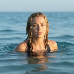 photo of jenifer moretz in ocean, 4 k