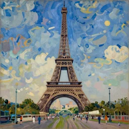 the eiffel tower painting by Georges Seurat, 8k