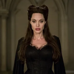film still Angelia Jolie as Bellatrix Lestrange in Harry Potter movie