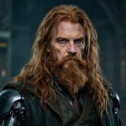 portrait of hagrid cyborg in cyberpunk, perfect faces, fine details
