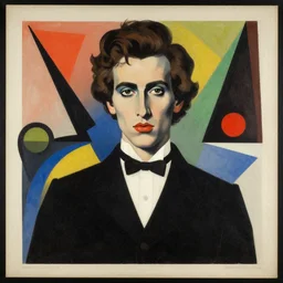 a portrait of prince in the style of laszlo moholy - nagy