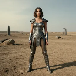 dama de hierro en un yermo