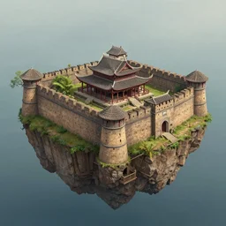 beautiful matte painting of floating fort, mai anh tran,