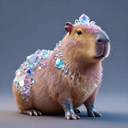 a alien capybara made of crystal gems, bioluminiscense, fantasy art, digital art