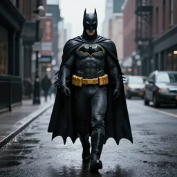 batman walking around in gotham city streets