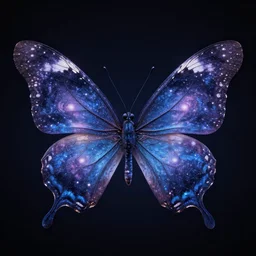 symmetry!! a butterfly insect with wings made of the milky way, 3 d rendering, dark background, digital, unreal engine, illustration, 8 k resolution, artstation, cinema 4 d, behance hd