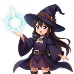 a cute wizard girl conjuring a lightening ball, character art portrait, anime key visual, official media, illustrated by alphonse mucha, wlop, extremely detailed, 8 k, trending on artstation, cinematic lighting, beautiful