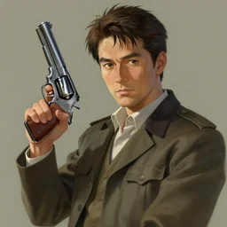portrait of tank dempsey holding a colt 1 9 1 1 highly detailed, digital painting, concept art, sharp focus, by makoto shinkai