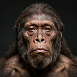 facial portrait of / homo erectus /