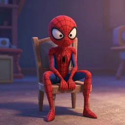 spider sitting on chair, pixar movie still