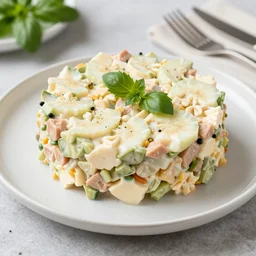 a beautiful dish of a russian salad