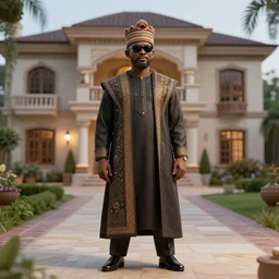 nigerian millionaire in a mansion, artstation, octane render, high quality 3 d render, paolo eleuteri serpieri, character photography, genndy tartakovsky