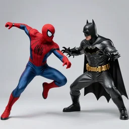 HD, spideman fighting batman