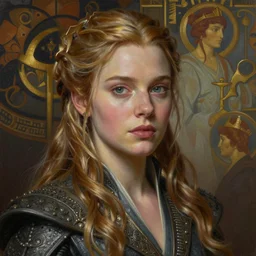 a beautiful realistic portrait painting of liz katz as game of thrones character, intricate, elegant, highly detailed, digital painting, artstation, concept art, by krenz cushart and artem demura and alphonse mucha