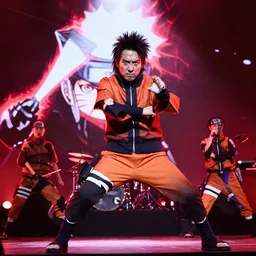 Nickelback casting the Chidori jutsu from Naruto at a concert