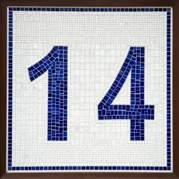 the whole numbers 1 to 4 written on a mosaic