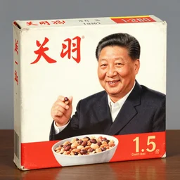vintage cereal box featuring xi jinping