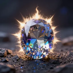 magick gemstone in radiant flare and light, cosmic flare, various gemstone colors!