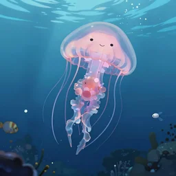 key visual of a diver ; jellyfish ; cute, drawn by shigenori soejima, finely detailed feature, underwater, deroo, pixiv top monthly, trending on artstation, cinematic, danbooru, zerochan art, kyoto animation, studio trigger