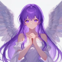 an angel portrait, Pixiv style, stunning, hd, purple