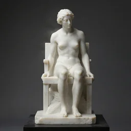 a sculpture of a person sitting on top of a chair, a marble sculpture by nicola samori, behance, neo - expressionism, marble sculpture, apocalypse art, made of mist 1 2 3 4 9. 9 1