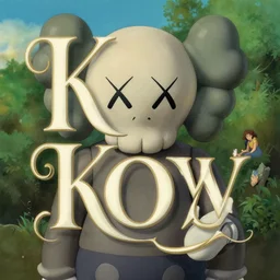 typography by kaws, studio ghibli by tim hildebrandt, michael whelan, background environment. sharpen. an intricate, elegant, highly detailed digital painting, concept art, smooth