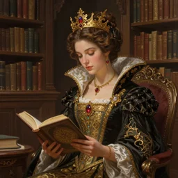 hyper detailed portrait of beautiful queen's dragon girl mistress reading book in huge library. ultra beautiful portrait, digital painting, sharp foccus ilustration, artstation hq. intricate, elegant. wlop, greg rutkowski, alphonse mucha, medium shot. dan mumford andrei riabovitchev, marc simonetti, yoshitaka amano