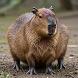hyperrealistic trypophobia scary horrible ugly capybara, realistic