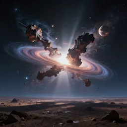 a photo of multiverse collapsing itself creating another universe