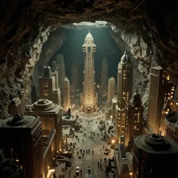 ''a massive underground metropolis, metropolis 1927 film style''