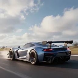 a car in forza horizon. art by filip hodas. clouds by rhads. octane render, blender, vray, hyperrealism.