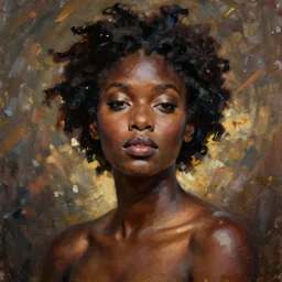 A Black woman Goddess, oil Painting