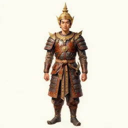 full body portrait of king ramkamhaeng the great, leather armor, tai ethnic group, highly detailed, digital painting, watercolor, artstation, concept art, smooth, sharp focus, illustration, art by jakrapan posayakrit