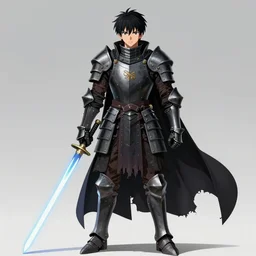 an anime portait shogun knight with a lightsaber halberd, dark metal armor, and a tattered cape, by stanley artgerm lau, wlop, rossdraws, james jean, andrei riabovitchev, marc simonetti, and sakimichan, trending on artstation