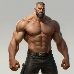 Muscular Jerma , digital art , hyperdetailed , artstation , cgsociety , matt painting , concept art