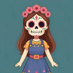 Illustration of a sugar skull day of the dead girl, art by Dan Hillier