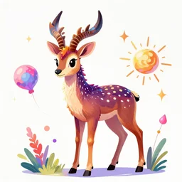 a dik dik monster colorful, digital art, fantasy, magic, trending on artstation, ultra detailed, professional illustration by Basil Gogos