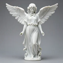 a perfect photograph of the full body of an angel coated in liquid porcelain. elegant casual clothes. white bowtie.
