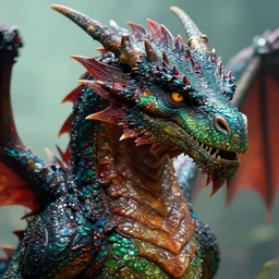 close-up portrait film still, beautiful dragon with wet skin, trending on artstation, blizzard concept artists, Frank frazetta, Arthur Rackham, peter mohrbacher, Boris Vallejo, cinematic, hyper realism, high detail, octane render, high contrast, vibrant, trending on artstation, 8k