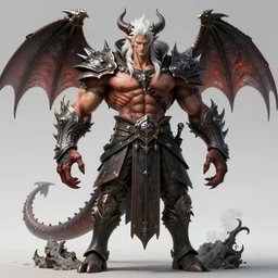 complex 3 d render hyper realistic full length illustration of a handsome! powerful athletically built white haired demon necromancer, asura arms, hell boy, d & d, medieval fantasy, draconic, character design, concept art, 8 k, hd, epic scene, dante's inferno, symmetrical, art by takeshi obata + billelis + hirohiko araki