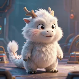 friendly fluffy dragon character portrait, by don bluth, sci - fi environment, highly detailed, dynamic shadows, 4 k, wallpaper - 1 0 2 4